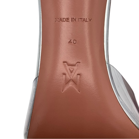 NWOB Amina Muaddi Ursina Glass Crystal-embellished PVC Pointed Toe Heels - Picture 8 of 10